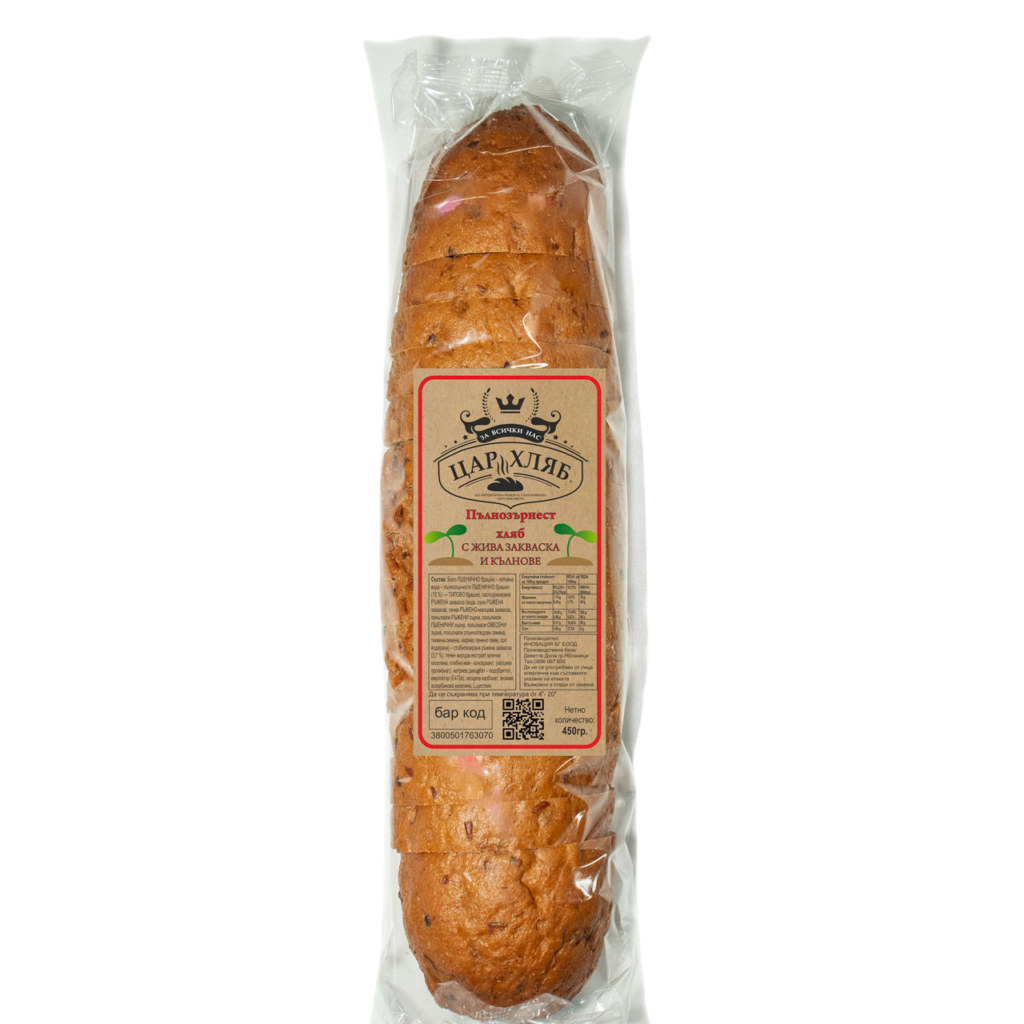 Пълнозърнест Хляб с Жива Закваска - Цар Хляб
